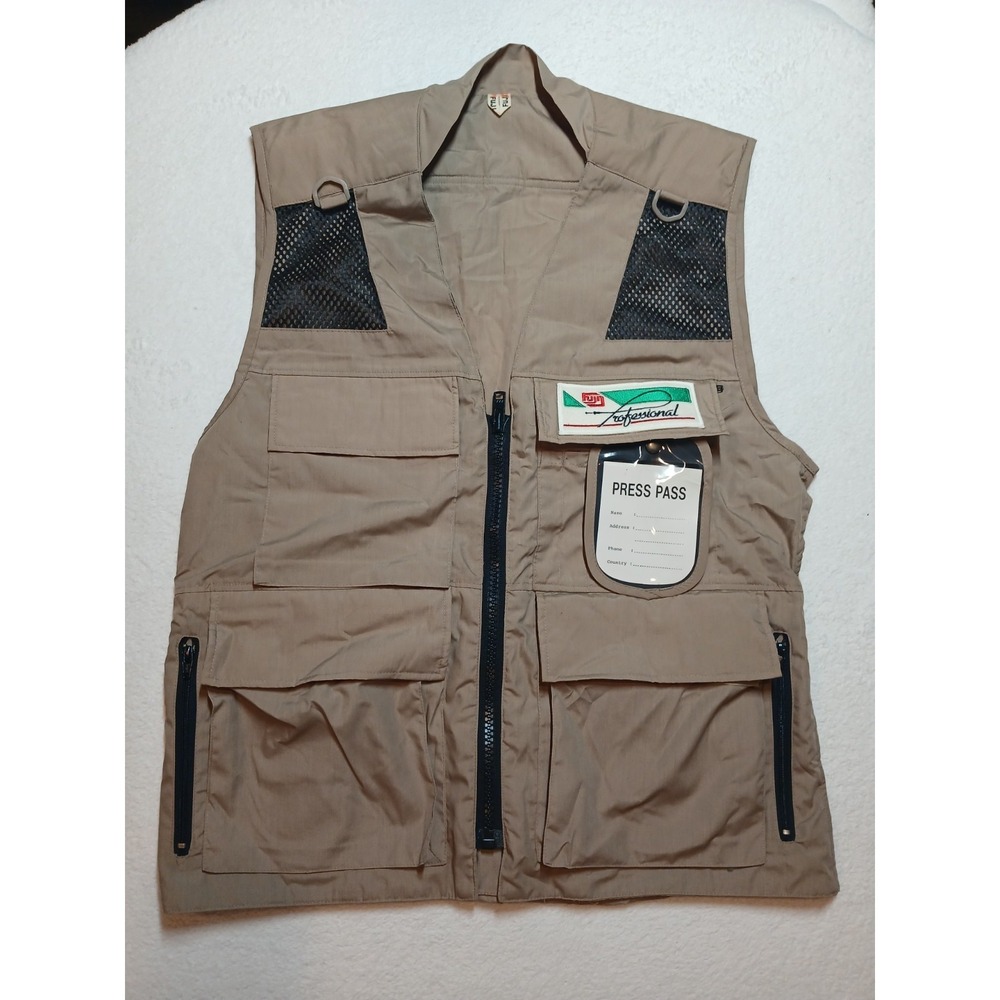 Vintage Fuji Film Professional Media Press Vest Photographer Korea 1980s Size L